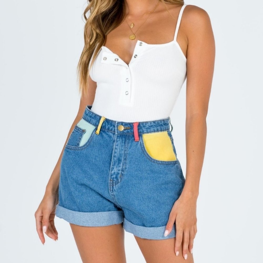 Princess Polly Briella Colorblock High Waist Short